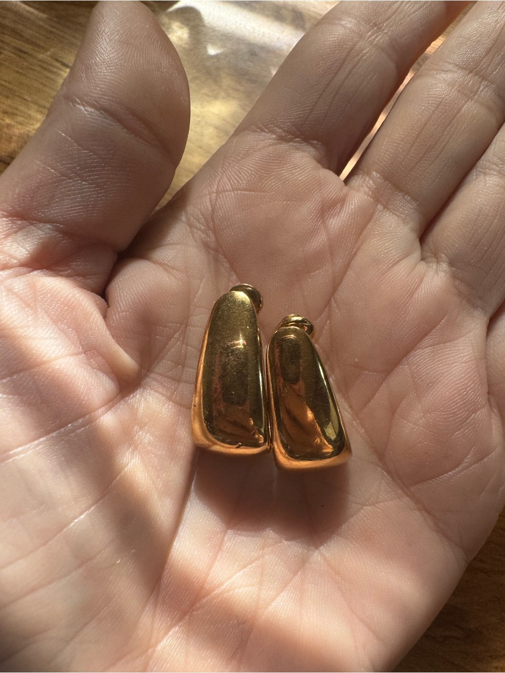 Givenchy Vintage Gold Tone Curved Hoop Clip-On Earrings